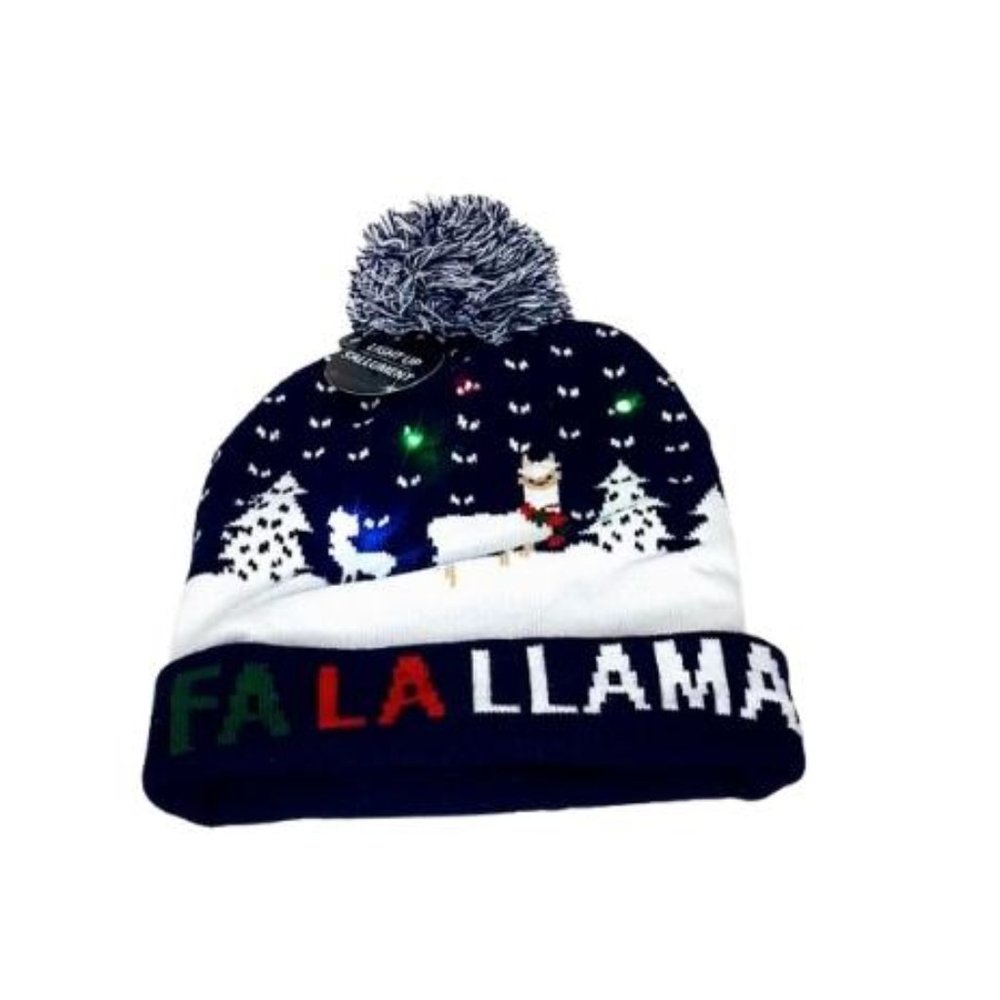 #K10 Christmas Fa La Llama Light up Knit Hat